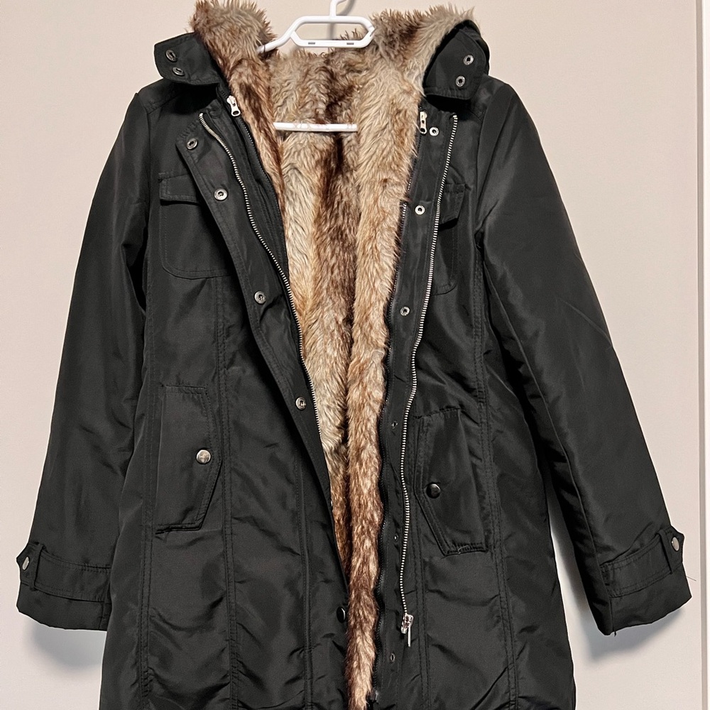 RARE Fully fur-lined belted jacket - small